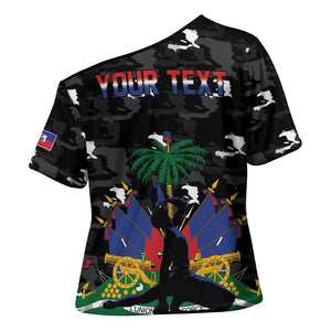 Personalized Haiti Map Camouflage Cross Shoulder Shirt Unique Style - African Pride