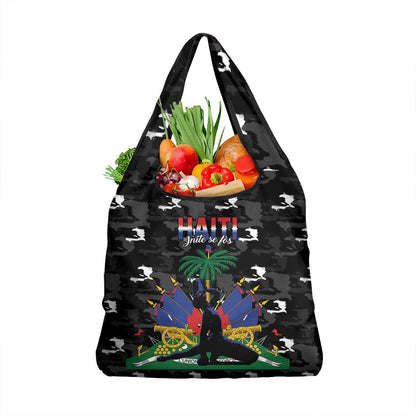 Haiti Map Camouflage Grocery Bag Unique Style - African Pride