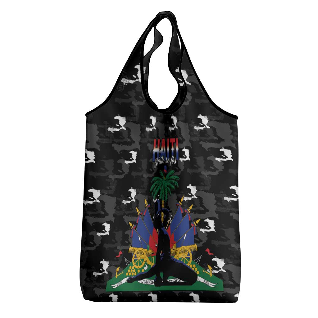 Haiti Map Camouflage Grocery Bag Unique Style - African Pride