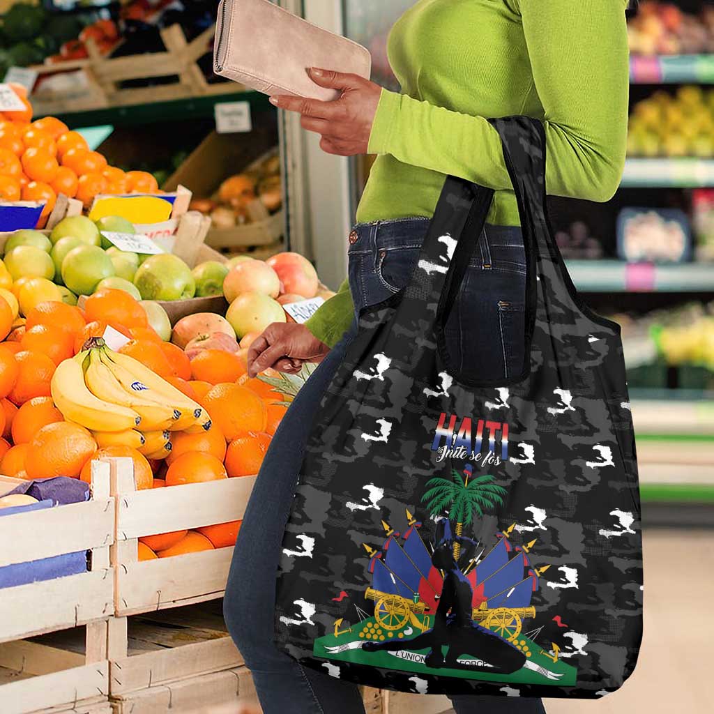 Haiti Map Camouflage Grocery Bag Unique Style - African Pride