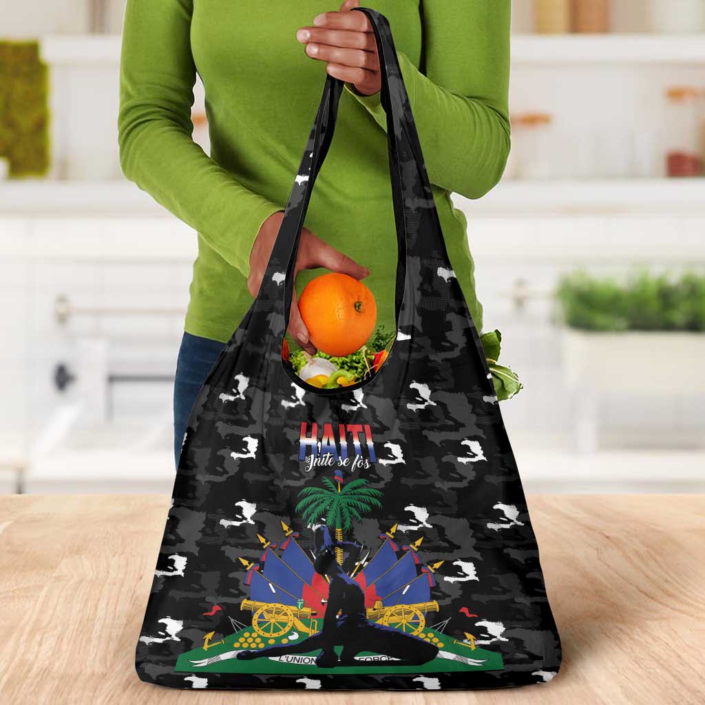 Haiti Map Camouflage Grocery Bag Unique Style - African Pride