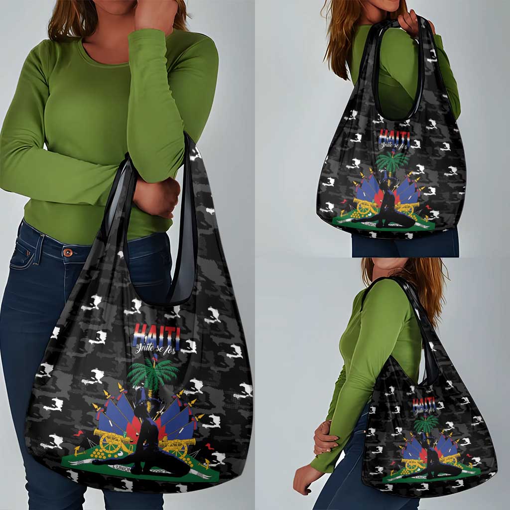 Haiti Map Camouflage Grocery Bag Unique Style - African Pride