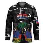 Personalized Haiti Map Camouflage Hockey Jersey Unique Style - African Pride