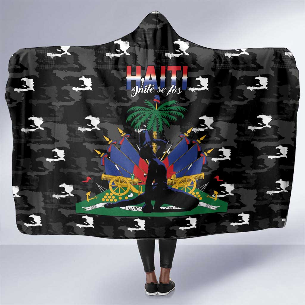 Haiti Map Camouflage Hooded Blanket Unique Style - African Pride
