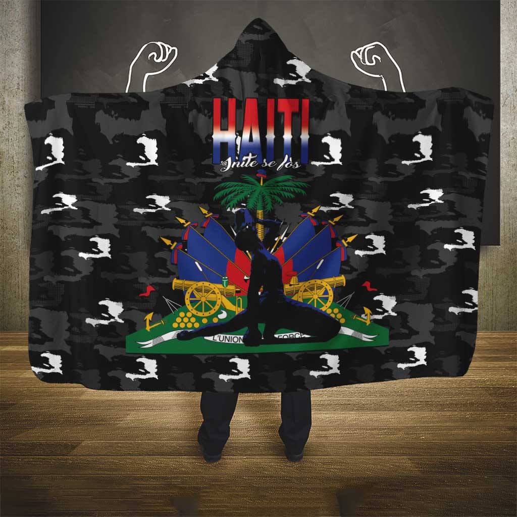 Haiti Map Camouflage Hooded Blanket Unique Style - African Pride