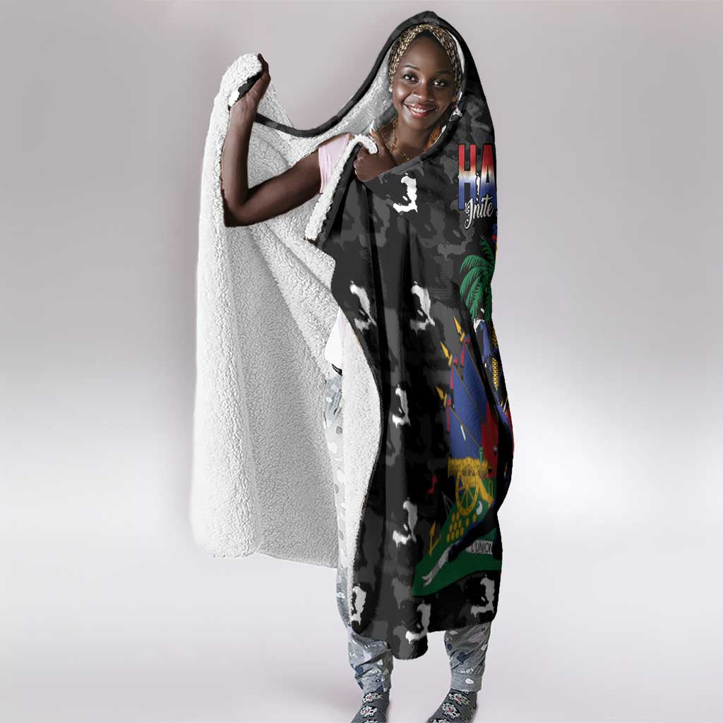 Haiti Map Camouflage Hooded Blanket Unique Style - African Pride
