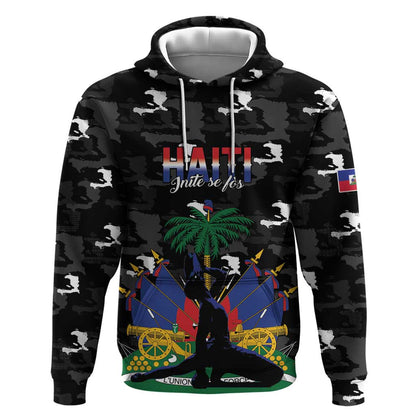 Personalized Haiti Map Camouflage Hoodie Unique Style - African Pride
