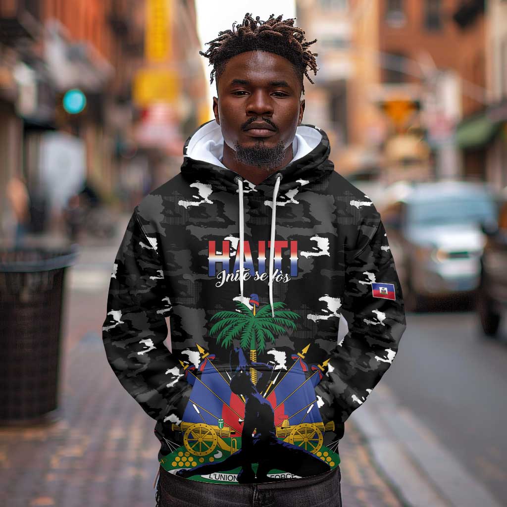Personalized Haiti Map Camouflage Hoodie Unique Style - African Pride