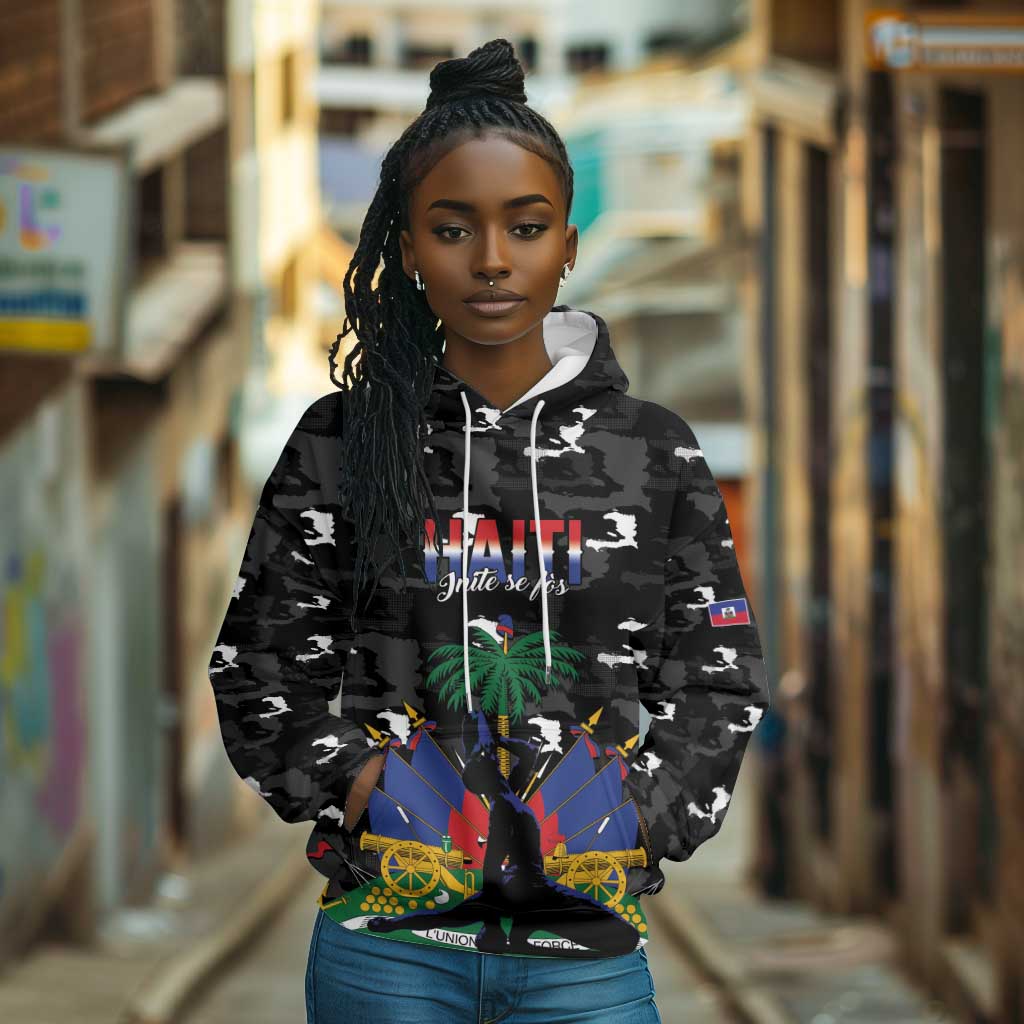 Personalized Haiti Map Camouflage Hoodie Unique Style - African Pride