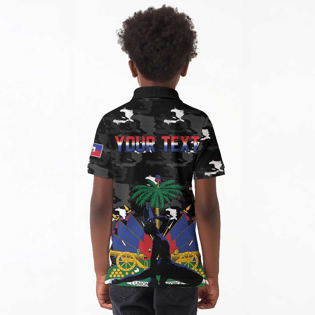 Personalized Haiti Map Camouflage Kid Polo Shirt Unique Style - African Pride