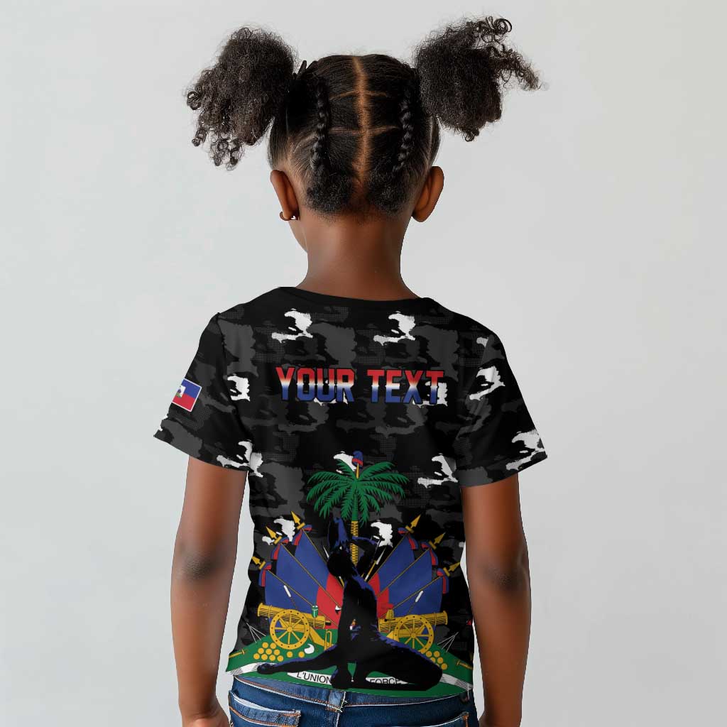 Personalized Haiti Map Camouflage Kid T shirt Unique Style - African Pride