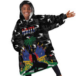 Personalized Haiti Map Camouflage Kid Wearable Blanket Hoodie Unique Style - African Pride