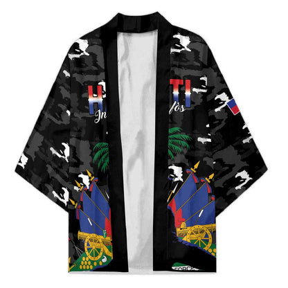 Personalized Haiti Map Camouflage Kimono Unique Style - African Pride