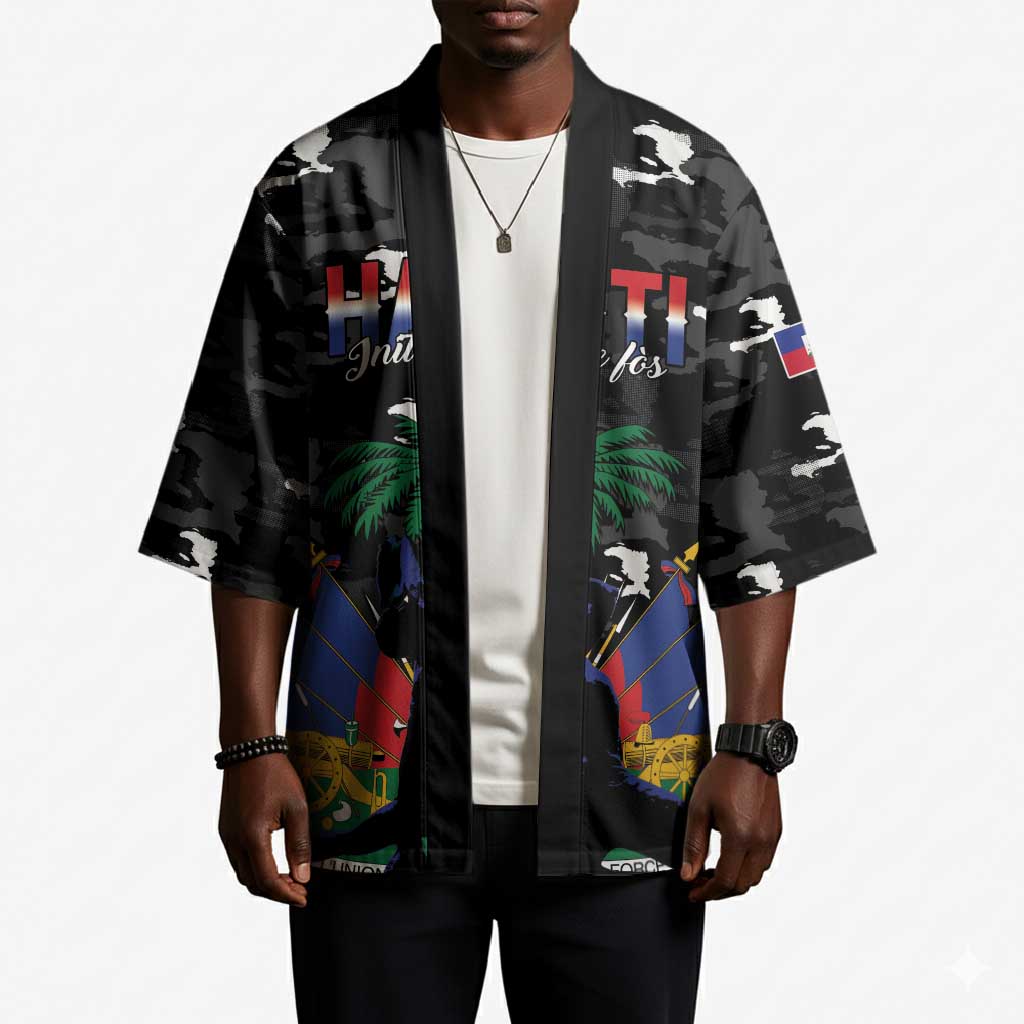 Personalized Haiti Map Camouflage Kimono Unique Style - African Pride