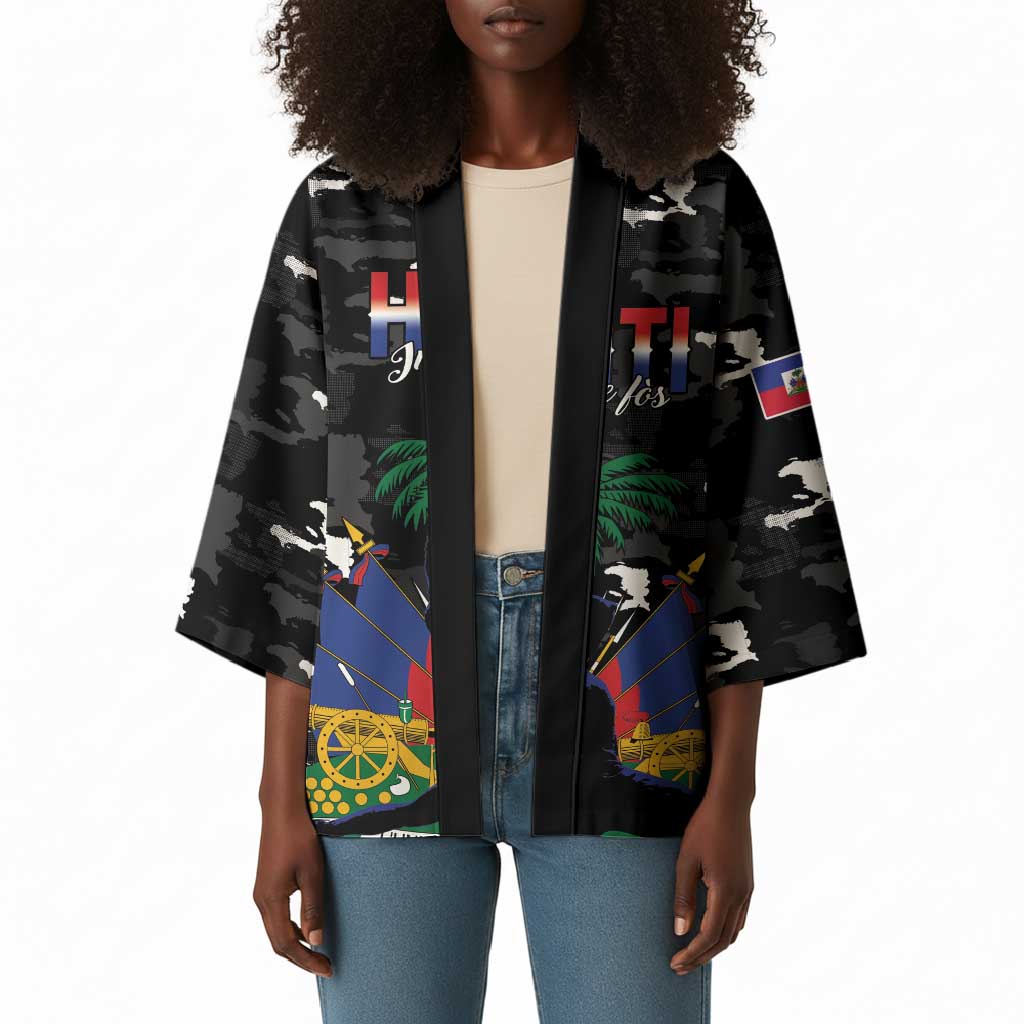 Personalized Haiti Map Camouflage Kimono Unique Style - African Pride