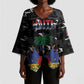 Personalized Haiti Map Camouflage Kimono Sleeve Blouse Unique Style - African Pride