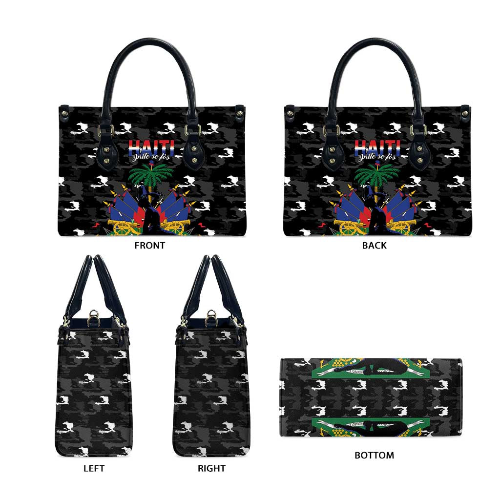 Haiti Map Camouflage Leather Bag Unique Style - African Pride