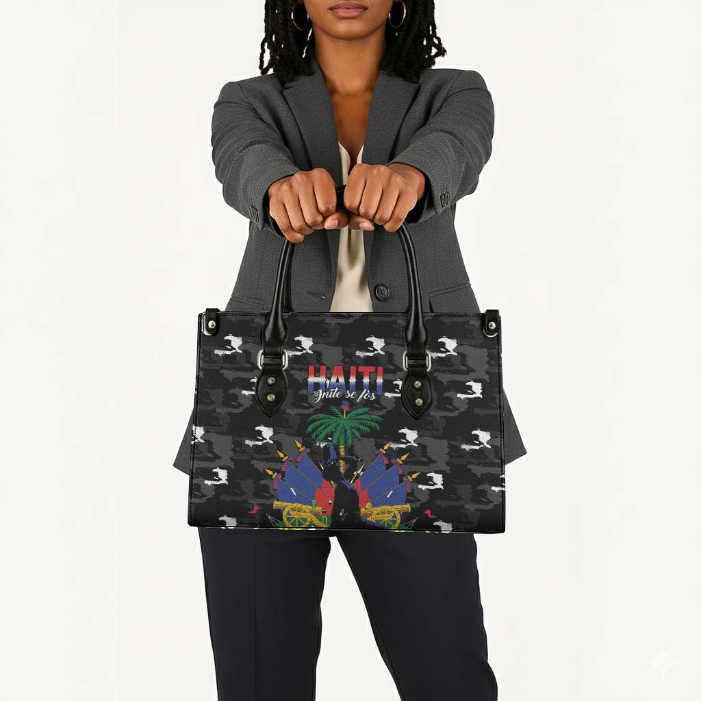 Haiti Map Camouflage Leather Bag Unique Style - African Pride