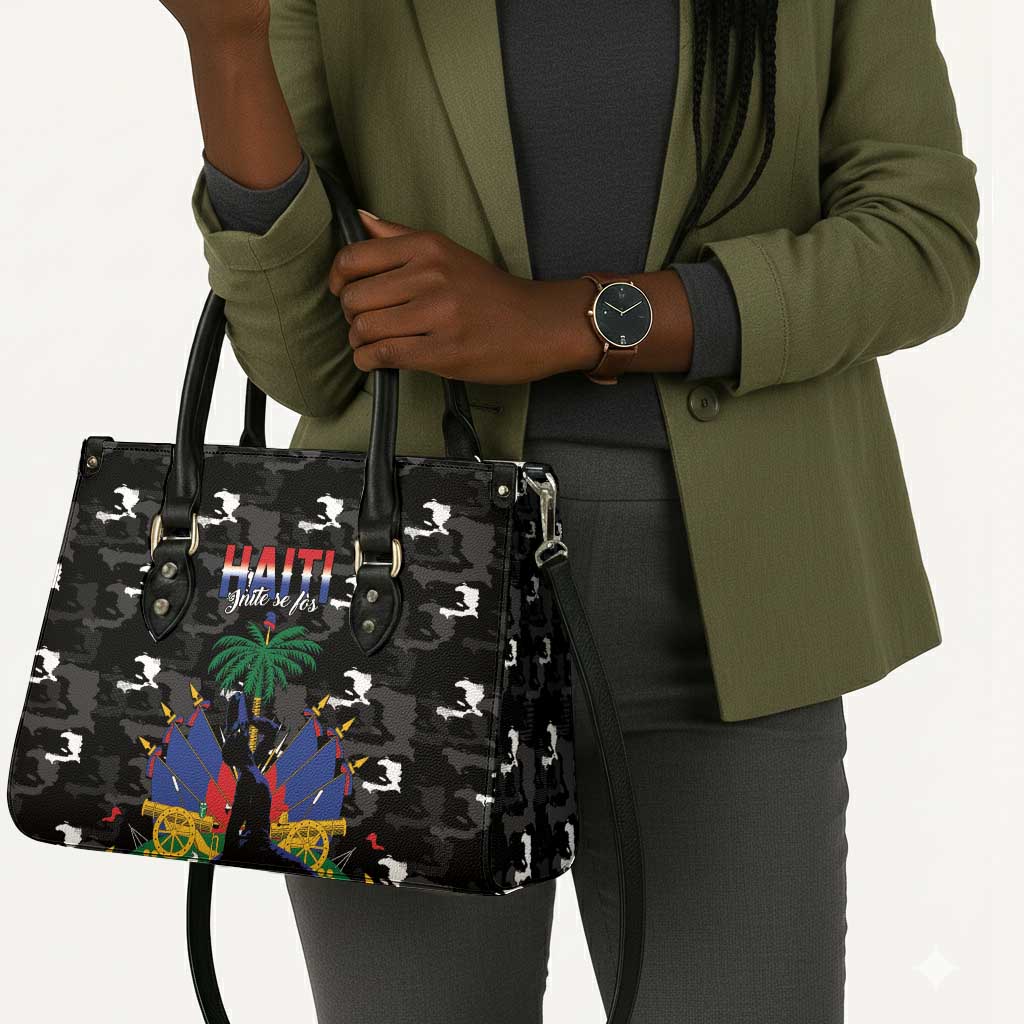 Haiti Map Camouflage Leather Bag Unique Style - African Pride