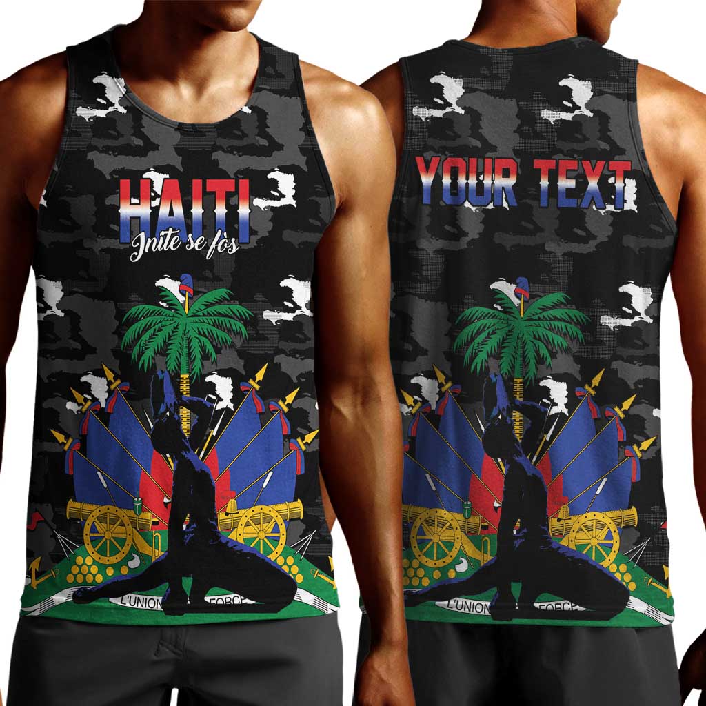 Personalized Haiti Map Camouflage Men Tank Top Unique Style - African Pride