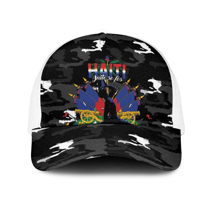 Haiti Map Camouflage Mesh Trucker Cap Unique Style - African Pride