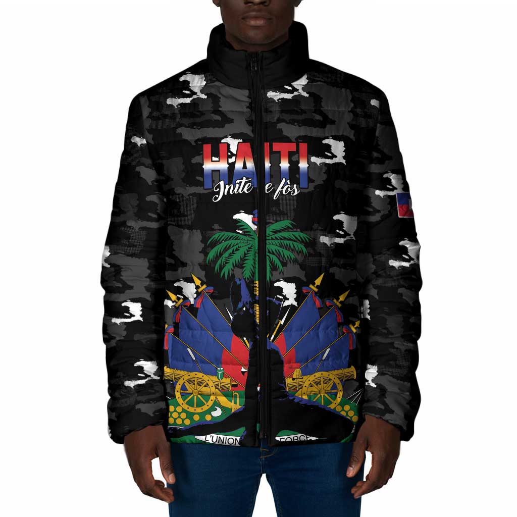 Personalized Haiti Map Camouflage Padded Jacket Unique Style - African Pride