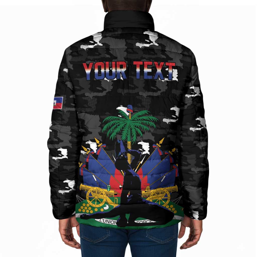 Personalized Haiti Map Camouflage Padded Jacket Unique Style - African Pride