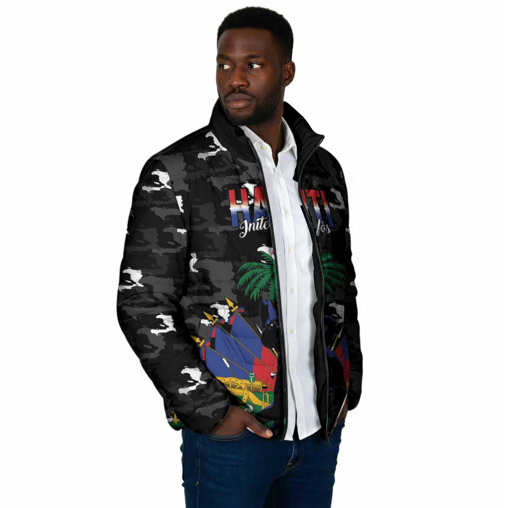 Personalized Haiti Map Camouflage Padded Jacket Unique Style - African Pride