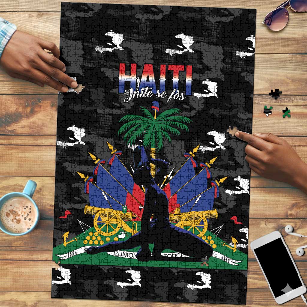 Haiti Map Camouflage Puzzle Unique Style - African Pride