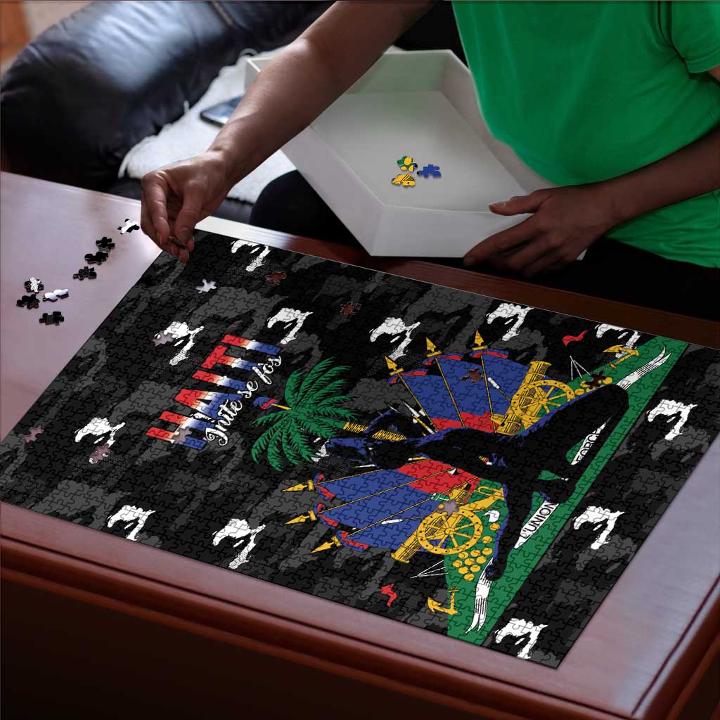 Haiti Map Camouflage Puzzle Unique Style - African Pride