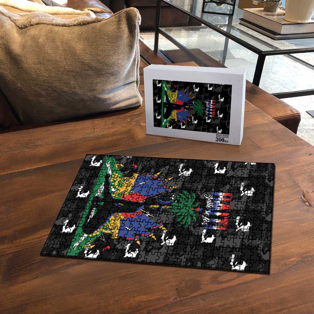 Haiti Map Camouflage Puzzle Unique Style - African Pride