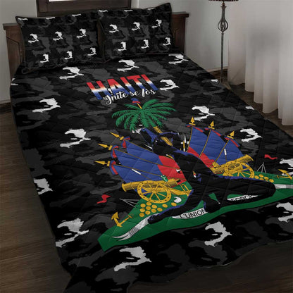 Haiti Map Camouflage Quilt Bed Set Unique Style - African Pride