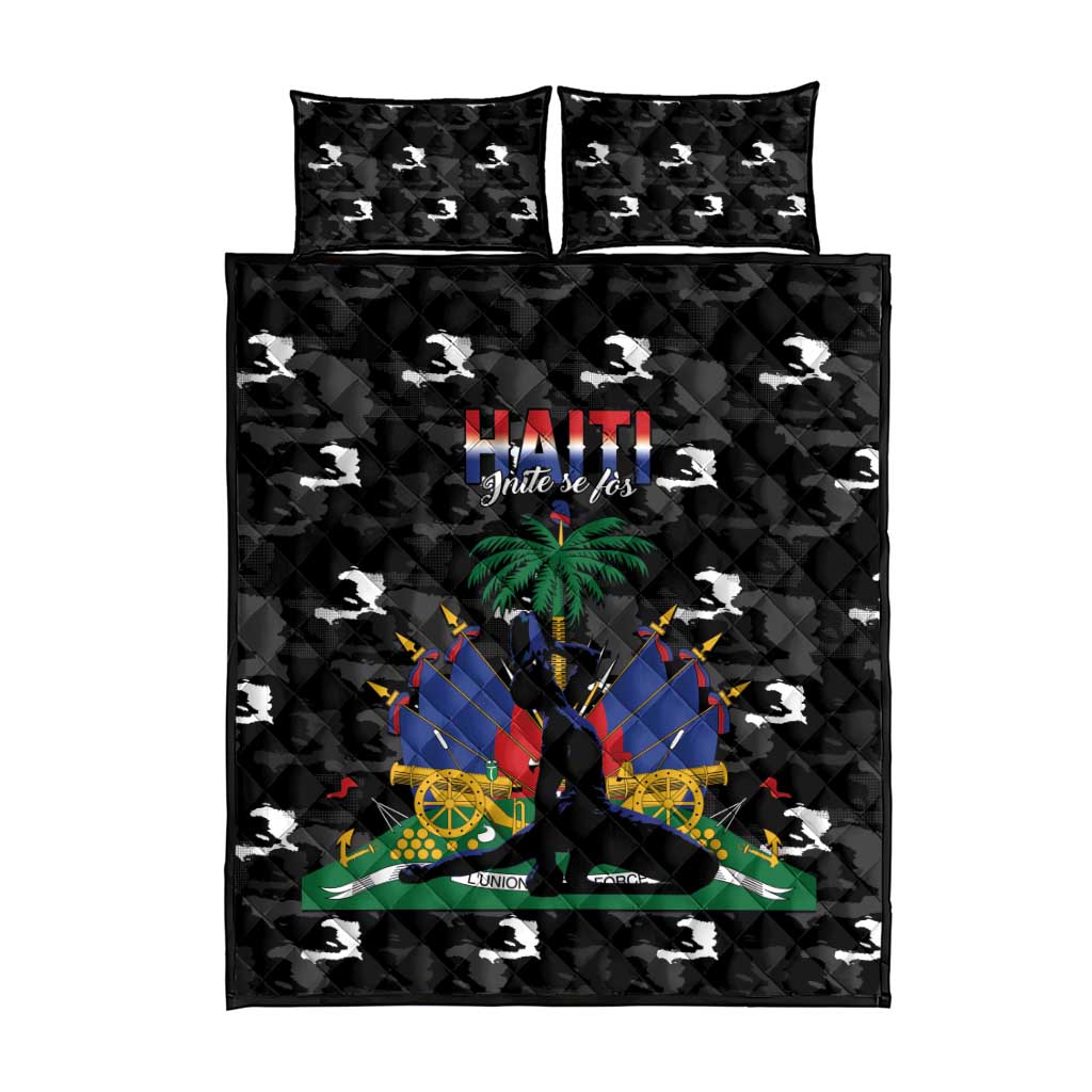 Haiti Map Camouflage Quilt Bed Set Unique Style - African Pride