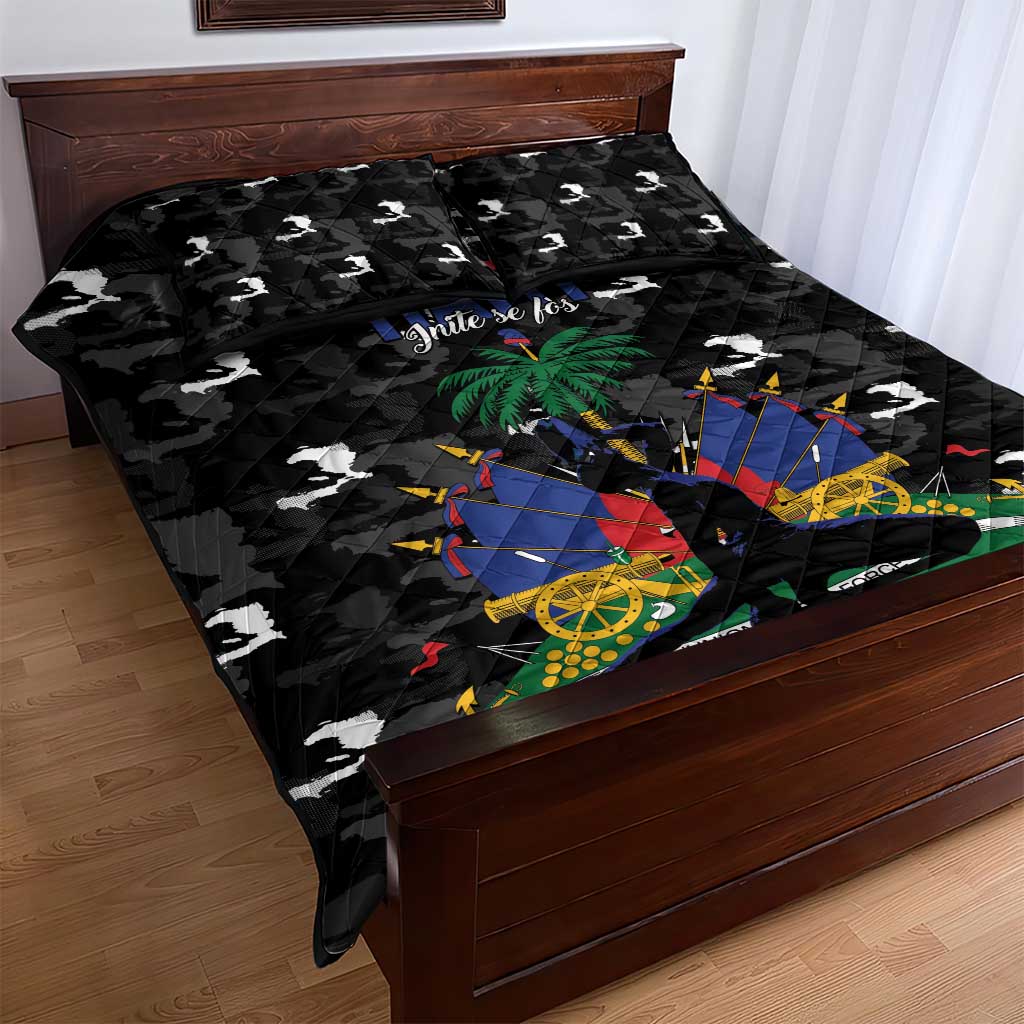 Haiti Map Camouflage Quilt Bed Set Unique Style - African Pride