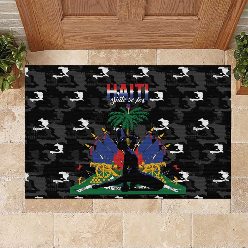 Haiti Map Camouflage Rubber Doormat Unique Style - African Pride