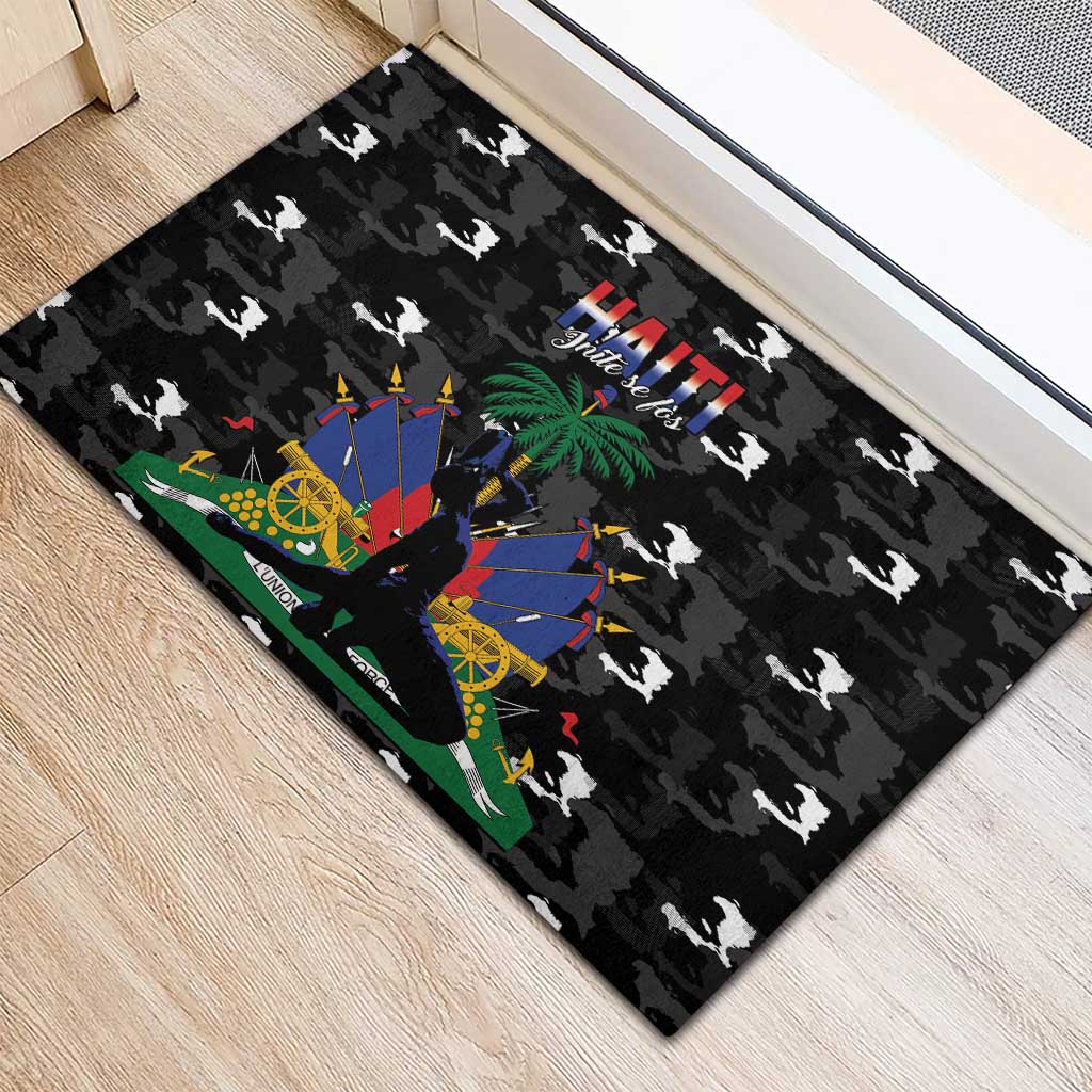 Haiti Map Camouflage Rubber Doormat Unique Style - African Pride