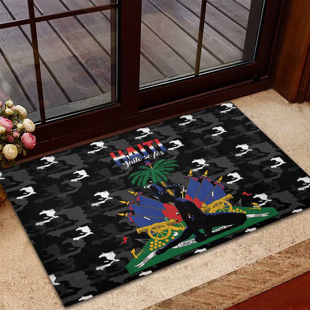 Haiti Map Camouflage Rubber Doormat Unique Style - African Pride