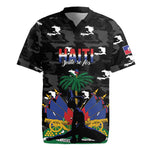 Personalized Haiti Map Camouflage Rugby Jersey Unique Style - African Pride