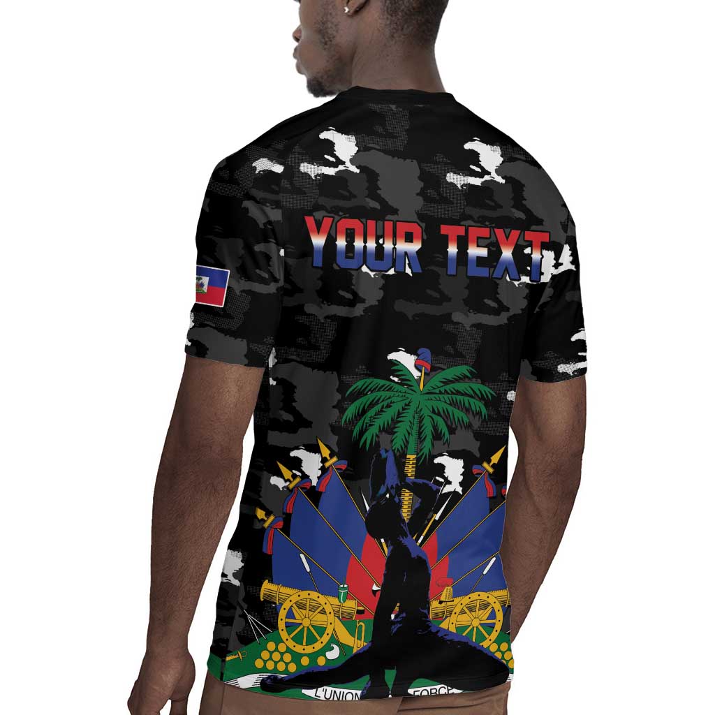 Personalized Haiti Map Camouflage Rugby Jersey Unique Style - African Pride