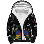Personalized Haiti Map Camouflage Sherpa Hoodie Unique Style - African Pride
