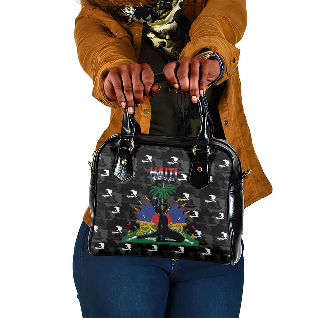 Haiti Map Camouflage Shoulder Handbag Unique Style - African Pride