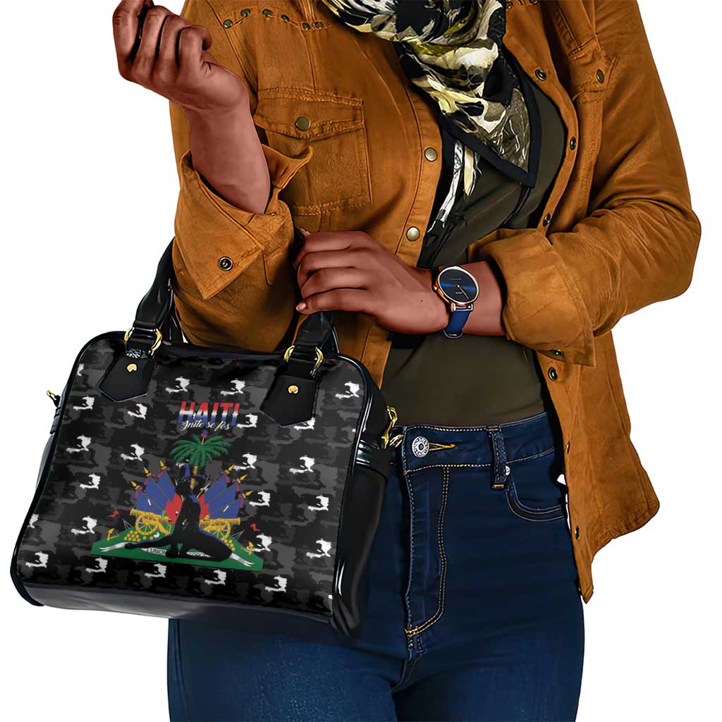 Haiti Map Camouflage Shoulder Handbag Unique Style - African Pride