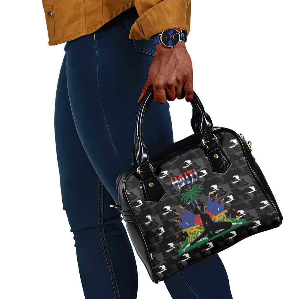 Haiti Map Camouflage Shoulder Handbag Unique Style - African Pride