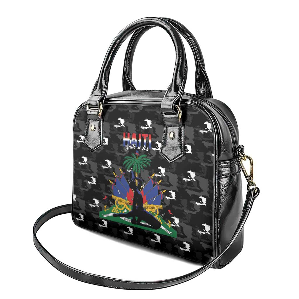 Haiti Map Camouflage Shoulder Handbag Unique Style - African Pride