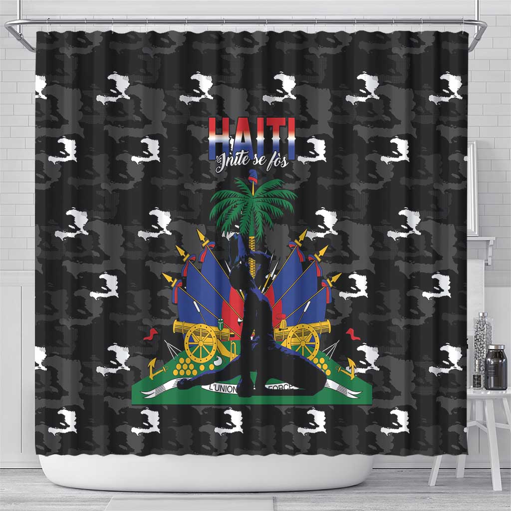 Haiti Map Camouflage Shower Curtain Unique Style - African Pride