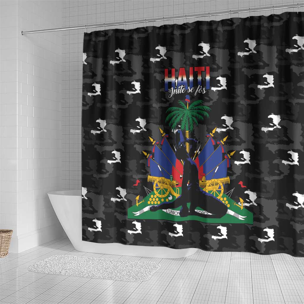 Haiti Map Camouflage Shower Curtain Unique Style - African Pride