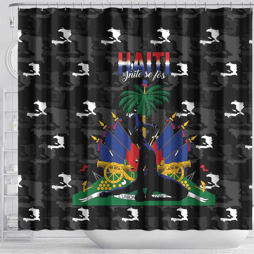 Haiti Map Camouflage Shower Curtain Unique Style - African Pride