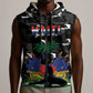 Personalized Haiti Map Camouflage Sleeveless Zip Hoodie Unique Style - African Pride