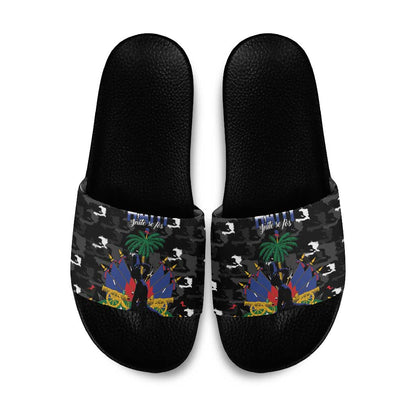 Haiti Map Camouflage Slide Sandals Unique Style - African Pride