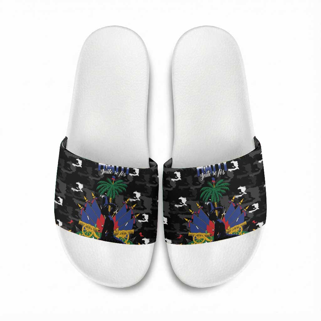Haiti Map Camouflage Slide Sandals Unique Style - African Pride